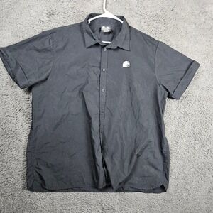 Taco Bell Mens 2X Black Short Sleeve Button‎ Down Shirt Embroidered Logo